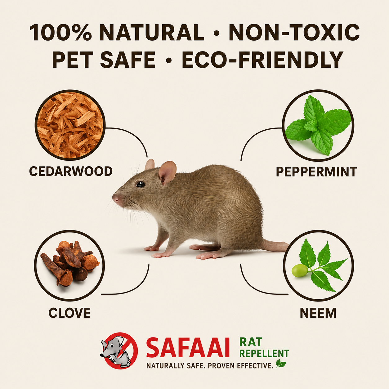 Safaai Rat Repellent Spray 50ML Buy 1 Get 2 Free