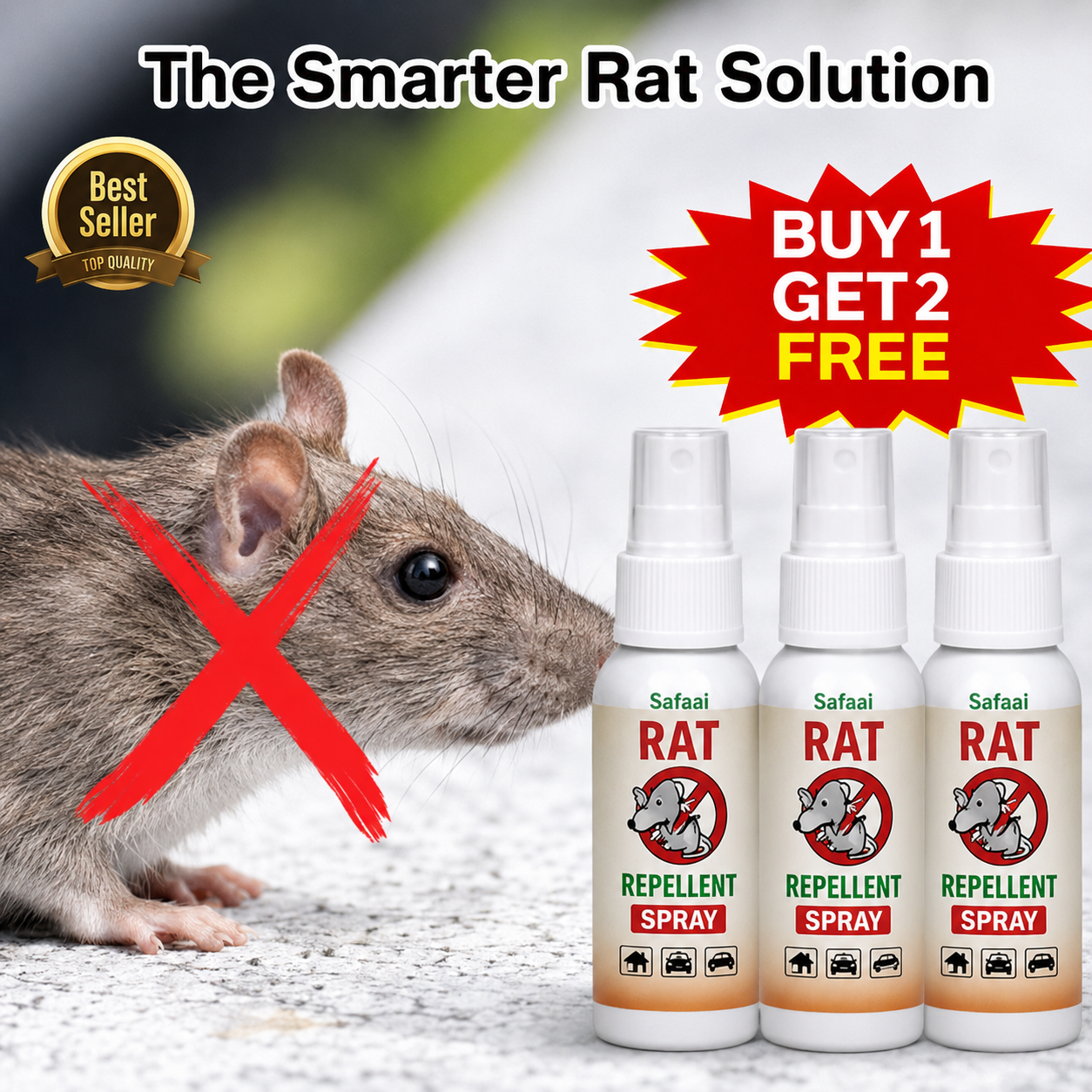 Safaai Rat Repellent Spray 50ML Buy 1 Get 2 Free